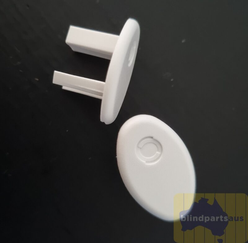 End Cap for roller blind bottom rail - Oval v2 - Acmeda - white