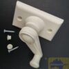 Escutcheon plate awning handle assembly off white/cream