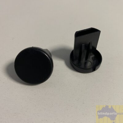 End Cap Round 19mm round bottom Rail V2 roller blinds black sold in pairs