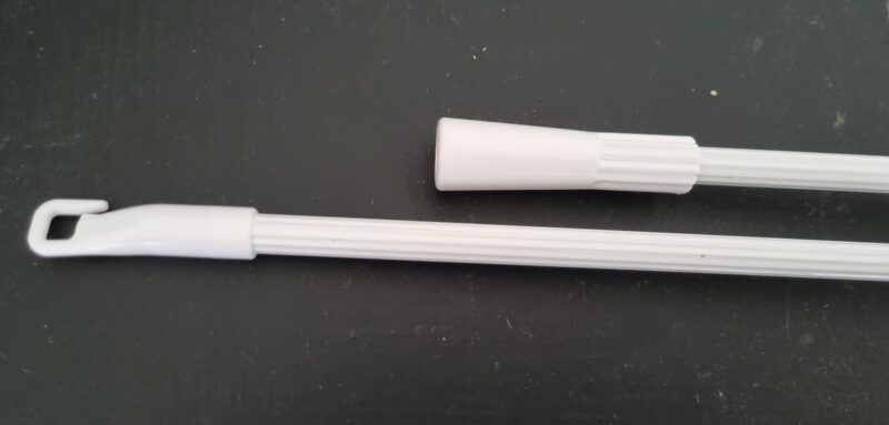 Wand 900mm complete fluted aluminum - white