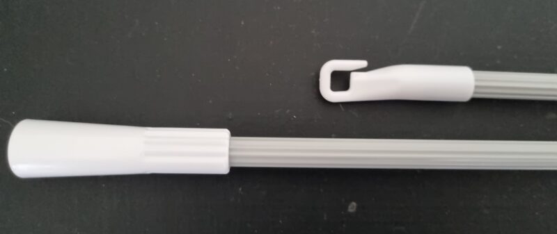 Wand 900mm complete fluted aluminum - silver grey