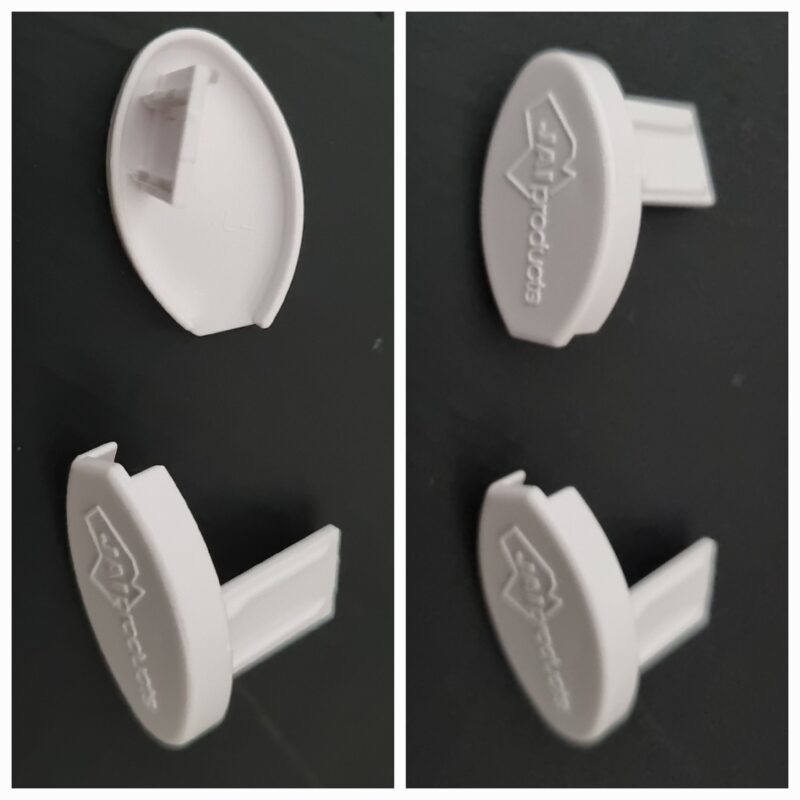 End caps oval white jai rollers End Cap Oval Bottom Rail V3 for Roller Blind white coloured