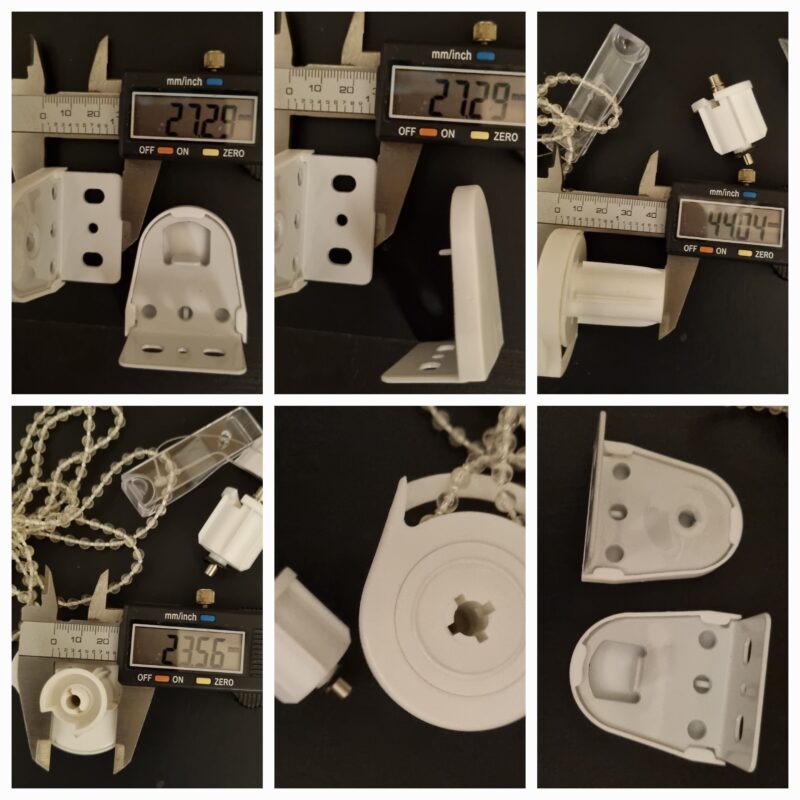 Fitting kit 25mm roller 2 25mm Fitting kit for roller blinds Spotlight and similar white metal brackets