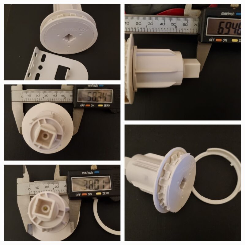 38mm Control mechanism Generic flat drive or radian style suits 38mm drums Long White geared drive