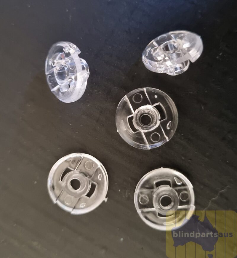 Braid Buttons or tape buttons 5.75mm for venetian blind bottom rails - Clear - Pack of 5