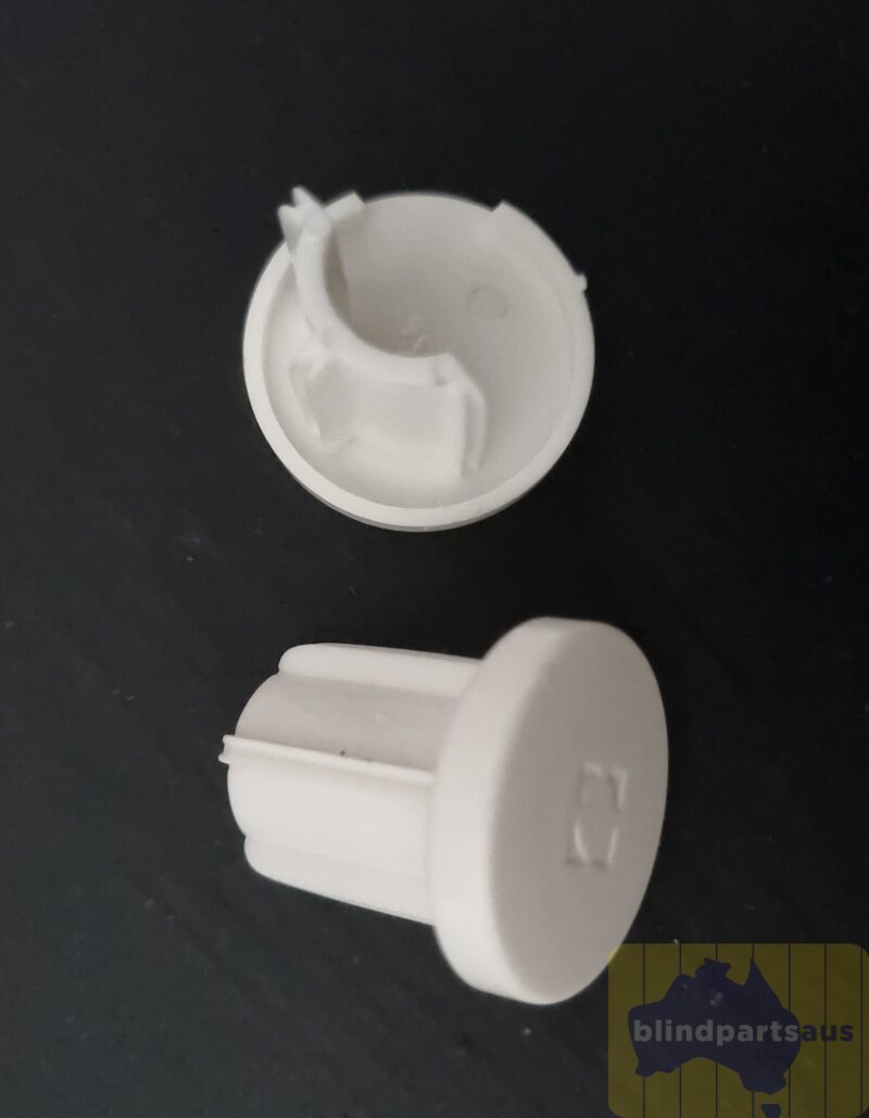 End cap acmeda L & R white End Cap Round 19mm Bottom Rail round Acmeda round - white - sold in pairs