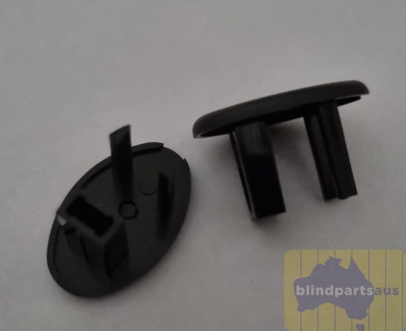 End Cap for roller blind bottom rail - Oval v2 - Acmeda - black