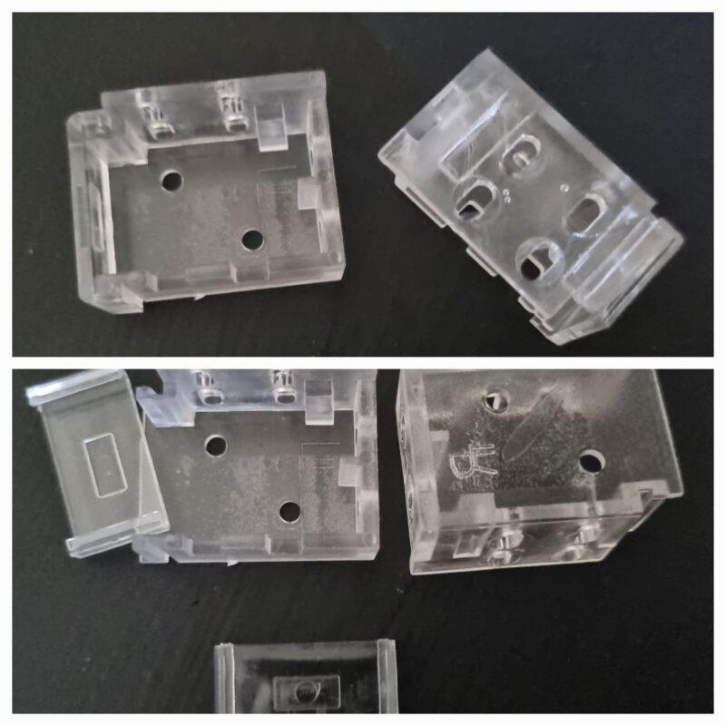 Fixing bracket 25mm sliding front for slimline venetians - clear