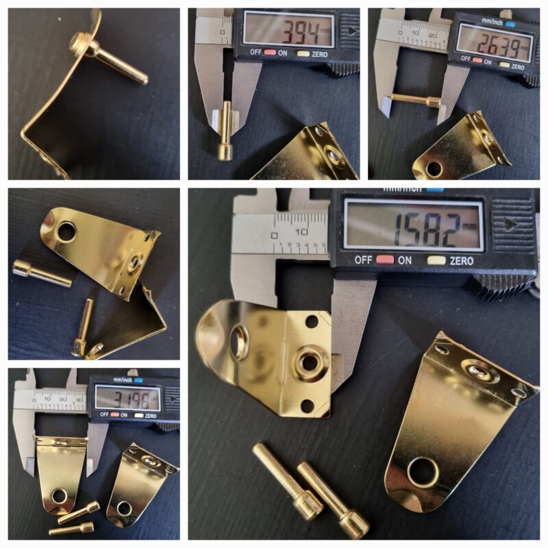Hold Down brackets 50mm Metal for Timber & Composite blinds - Gold (Bracket only)
