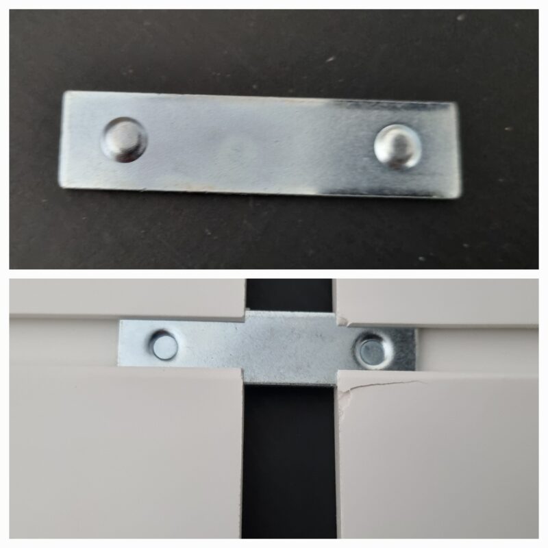 Pelmet joiner for faux wood venetian blinds metal