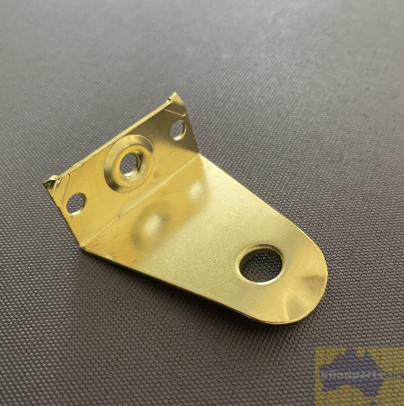 Hold Down brackets 50mm Metal for Timber & Composite venetian blinds….. Gold (brackets only)