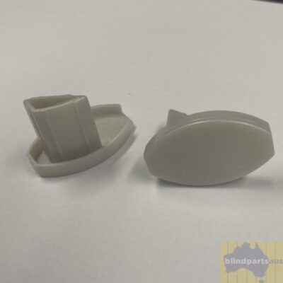 End cap for roller blinds bottom rails V4 oval grey