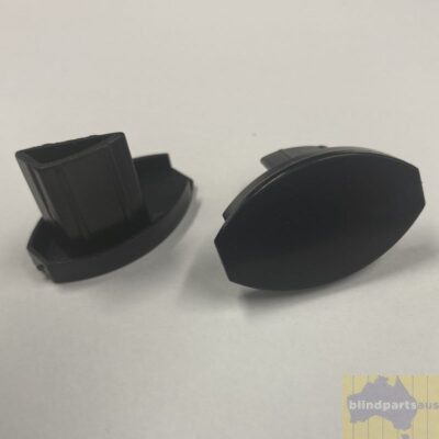 End cap for roller blinds bottom rails V4 oval black